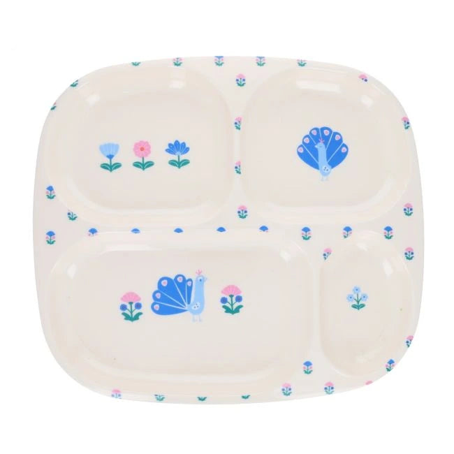 Assiette à compartiment - Jolie paon