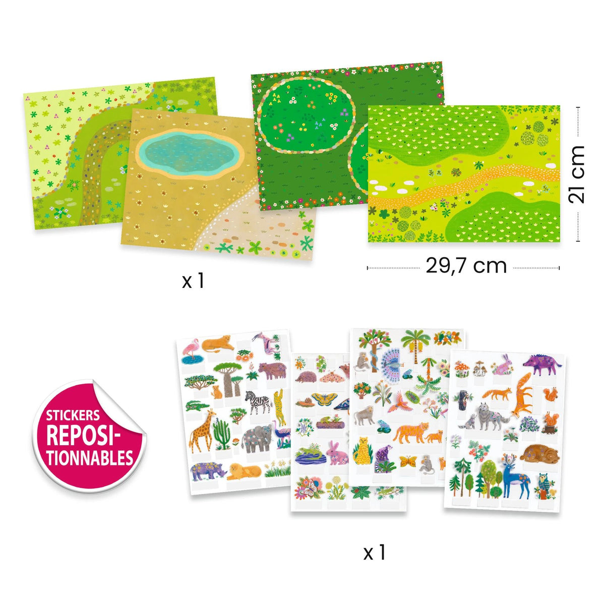 Stickers à relever - Animaux