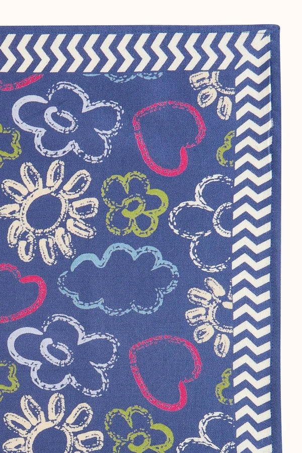 Petit foulard manika - Ardoise indigo