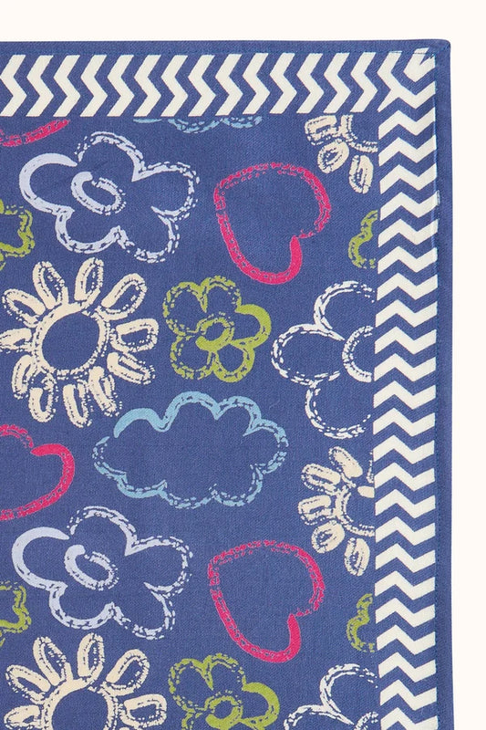 Petit foulard manika - Ardoise indigo
