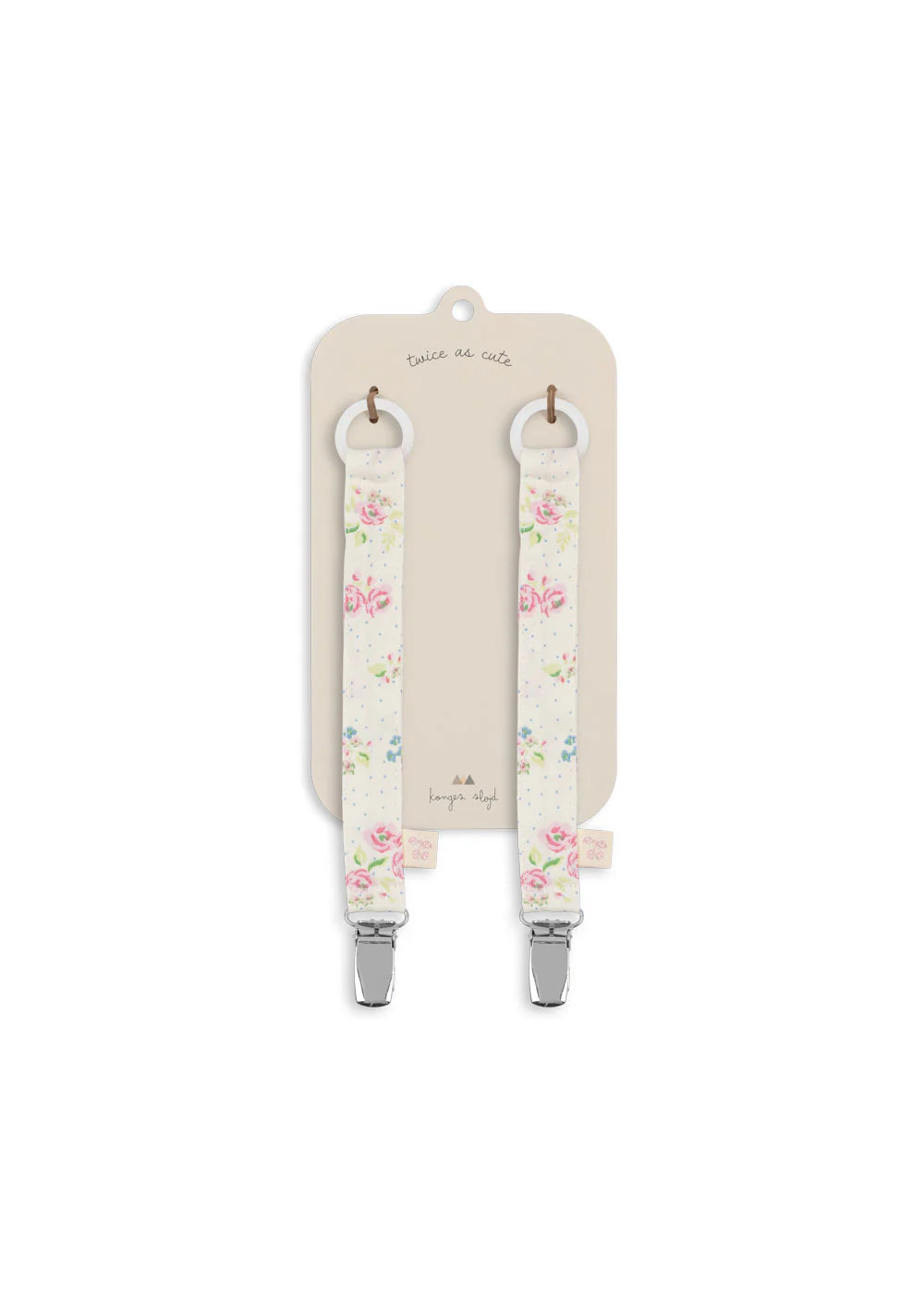 Attache tétine duo - Fleurs roses