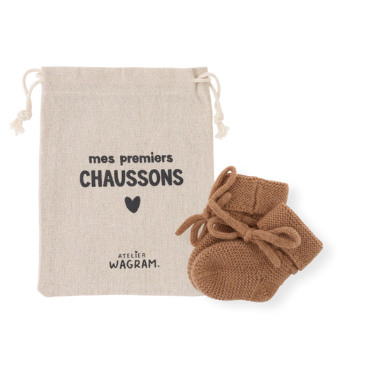 Chaussons tricotés - Caramel
