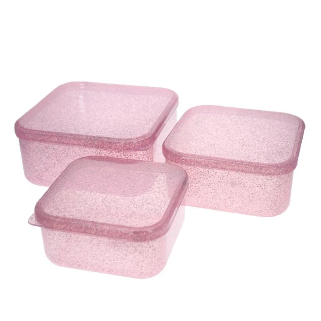 Boîtes à goûter - Paillettes roses