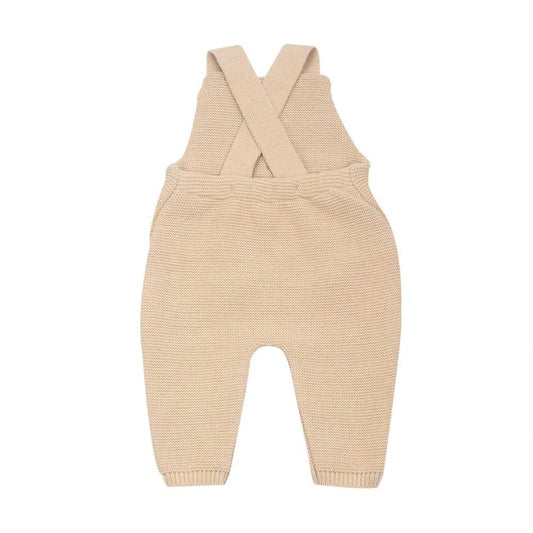 Knitted dungarees - Sand