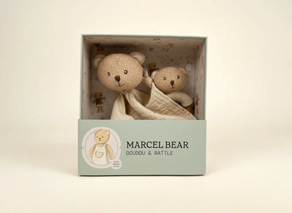 Coffret cadeau - Doudou et hochet ours Marcel