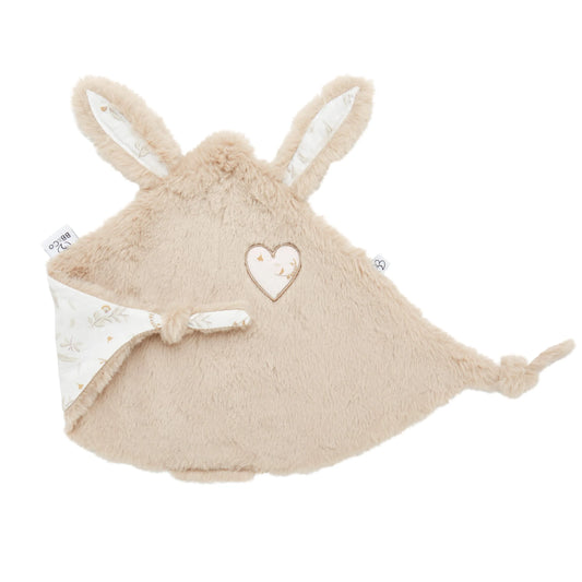 Doudou lapin - Feuille fourrure beige