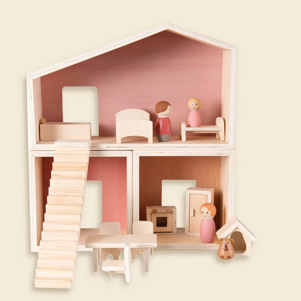 Maison de poupées en bois scandinave
