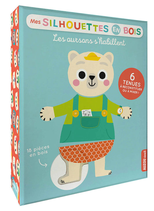 Mes silhouettes en bois - Les oursons s’habillent