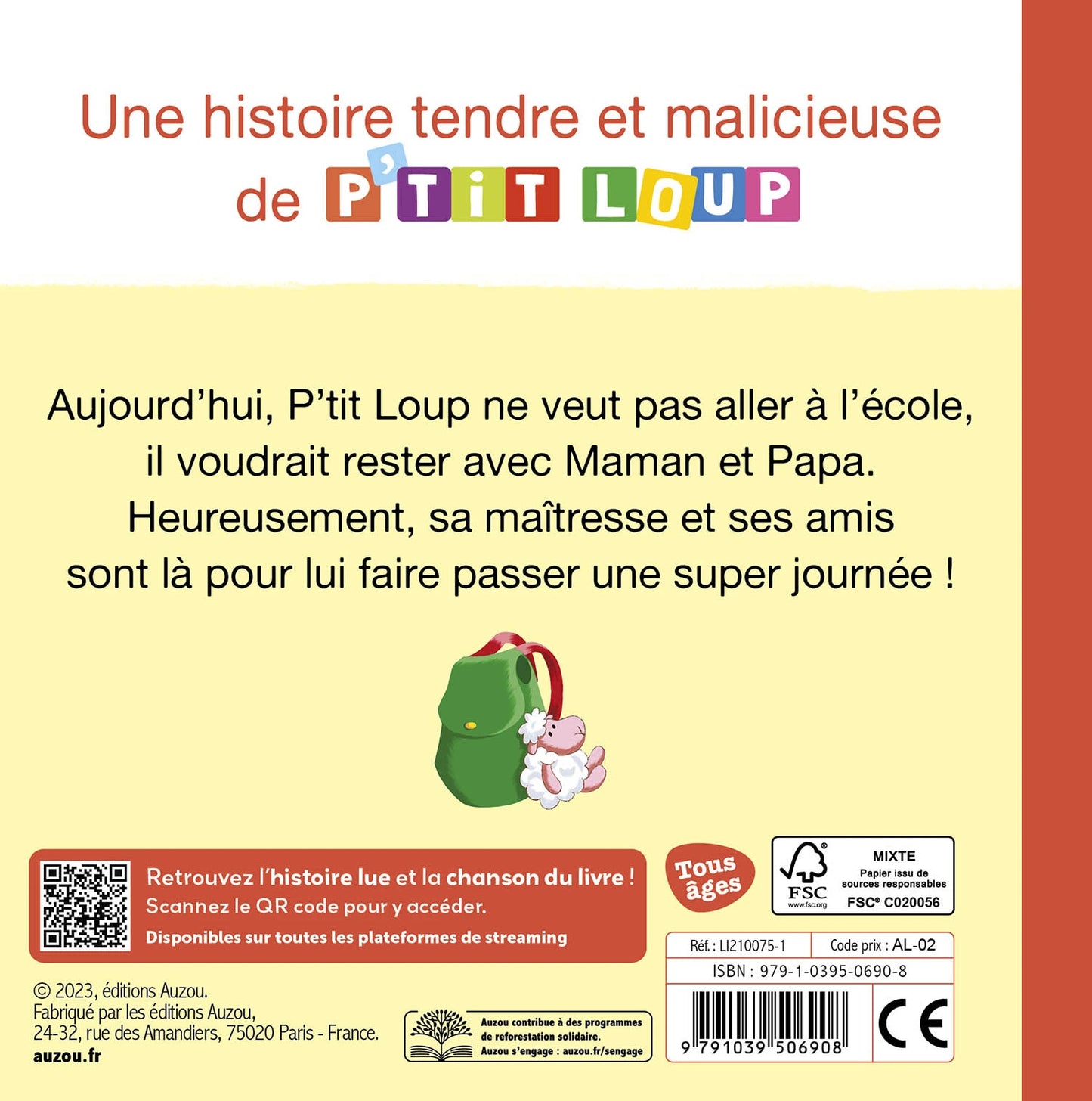 Livre - P’tit loup ne veut pas aller à l’école