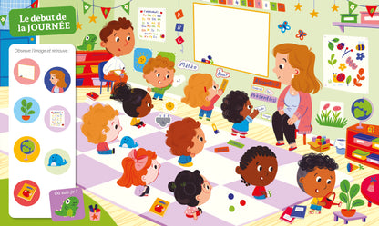 Livre cherche et trouve des tout-petits - À la maternelle