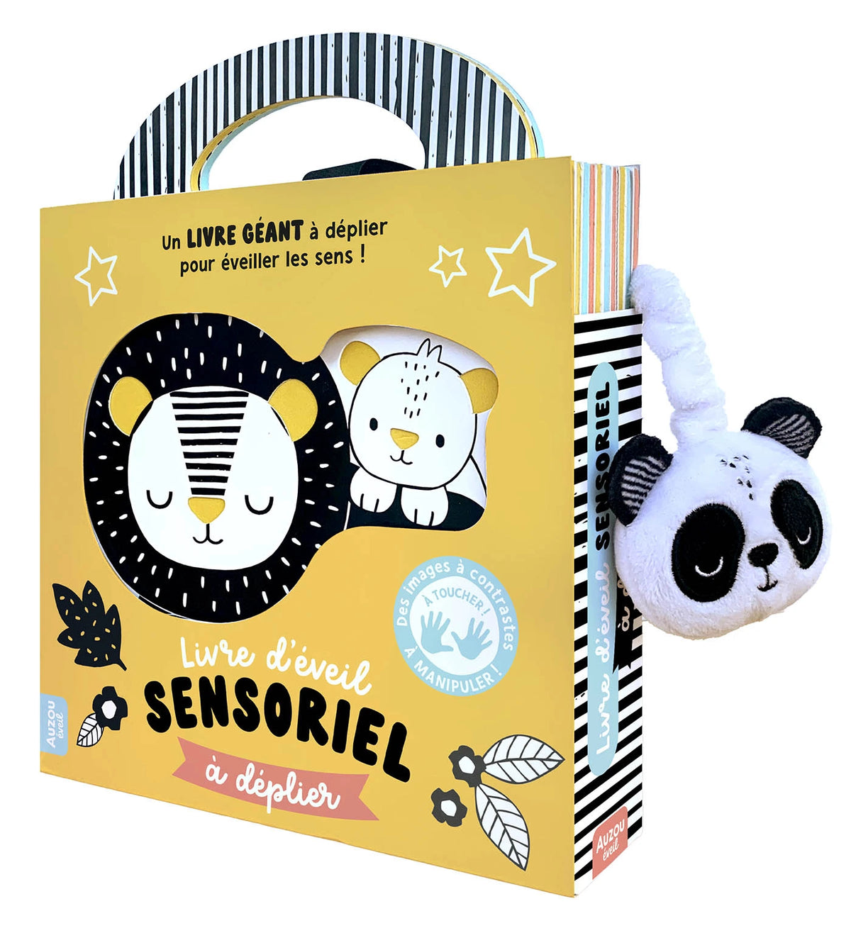 Livre d’éveil sensoriel à déplier - En noir et blanc