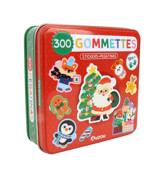 Boîte métal - 300 gommettes de Noël