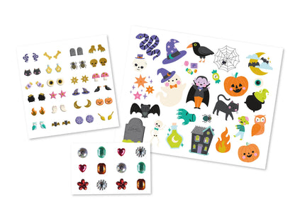 Tatouage, boucles d'oreilles et strass - Total look Halloween
