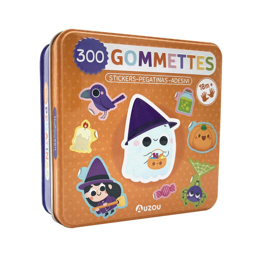 Boîte métal - 300 gommettes / Halloween