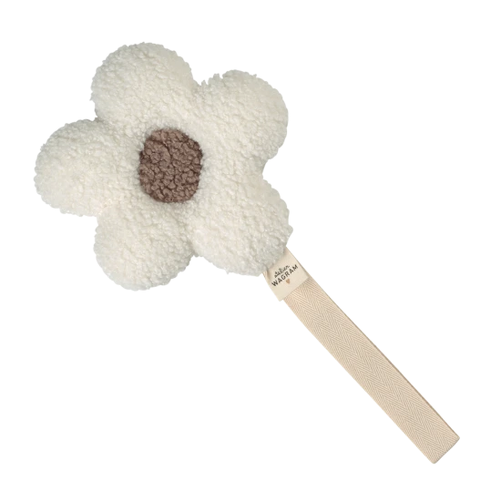 Attache tétine fleur - beige