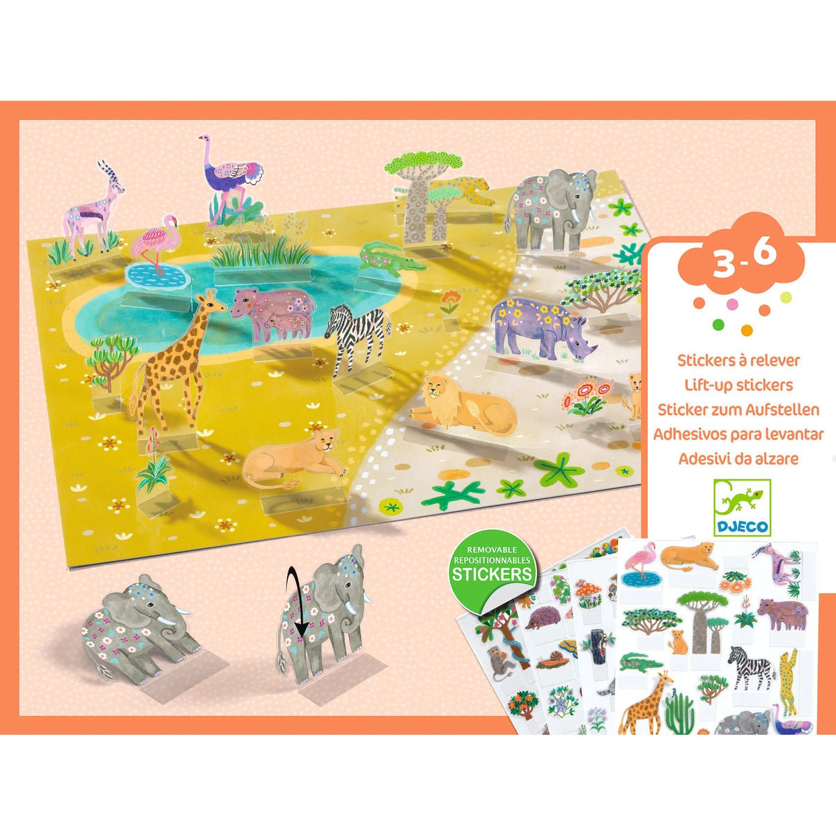 Stickers à relever - Animaux