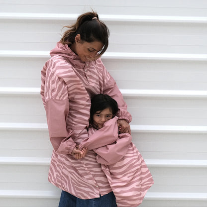 Poncho adulte -  Zebra rose