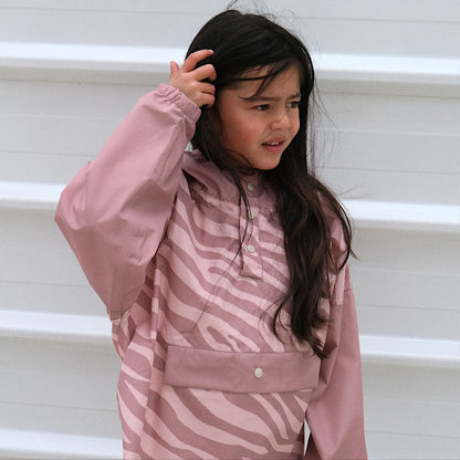 Poncho enfant - Zebra rose