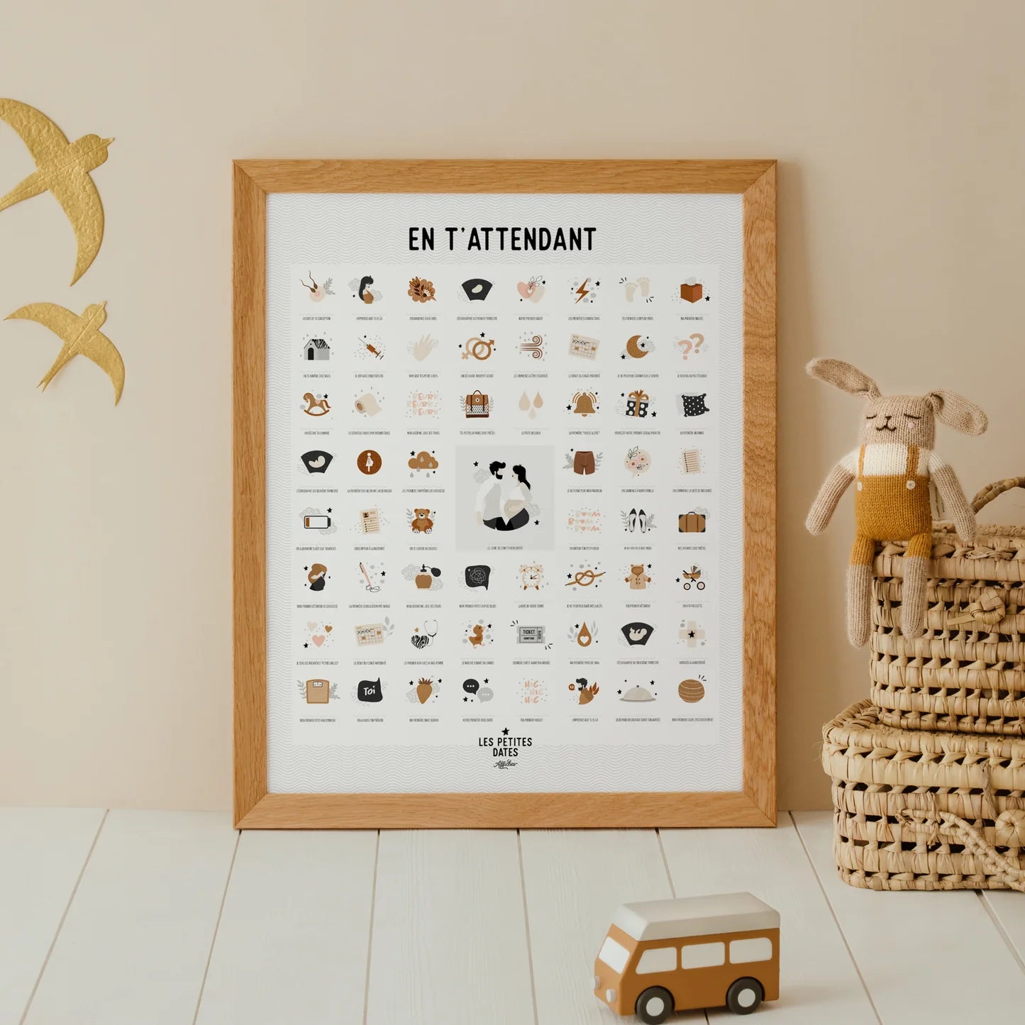 Affiche en t'attendant - Papa/maman