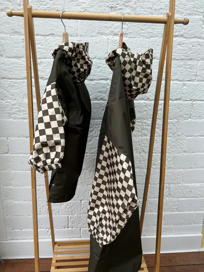 Poncho enfant - Damiers kaki