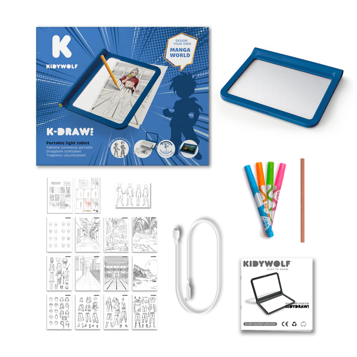 Tablette lumineuse nomade K-draw-pro - Bleu