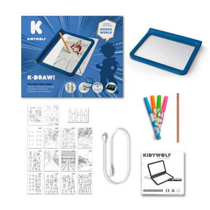 Tablette lumineuse nomade K-draw-pro - Bleu