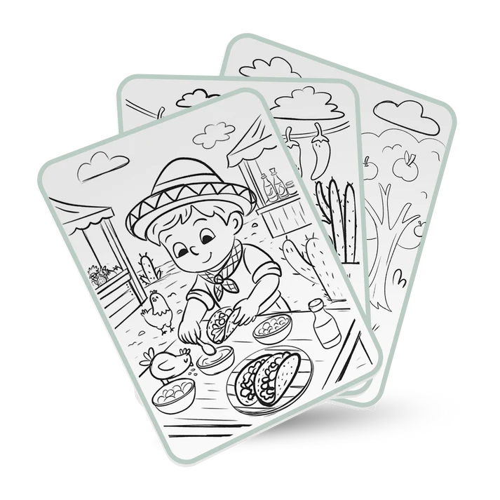 Kidydraw-pad - Food around the world