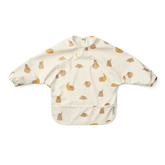 Bavoir manches longues - Eléphant beige