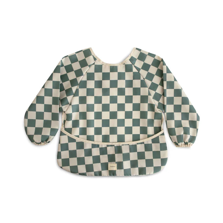 Bavoir manches longues - Olive Check