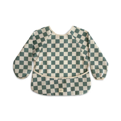 Bavoir manches longues - Olive Check