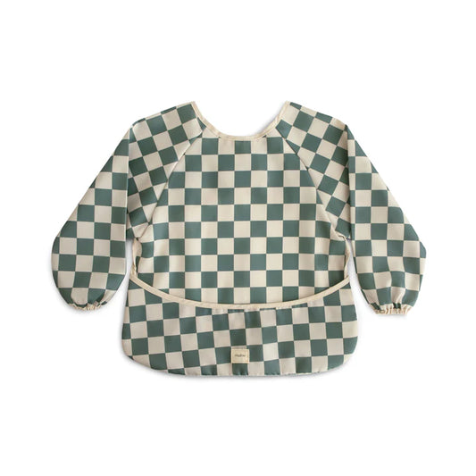 Bavoir manches longues - Olive Check