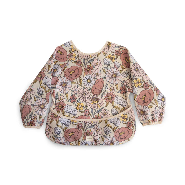 Bavoir manches longues - Retro flowers