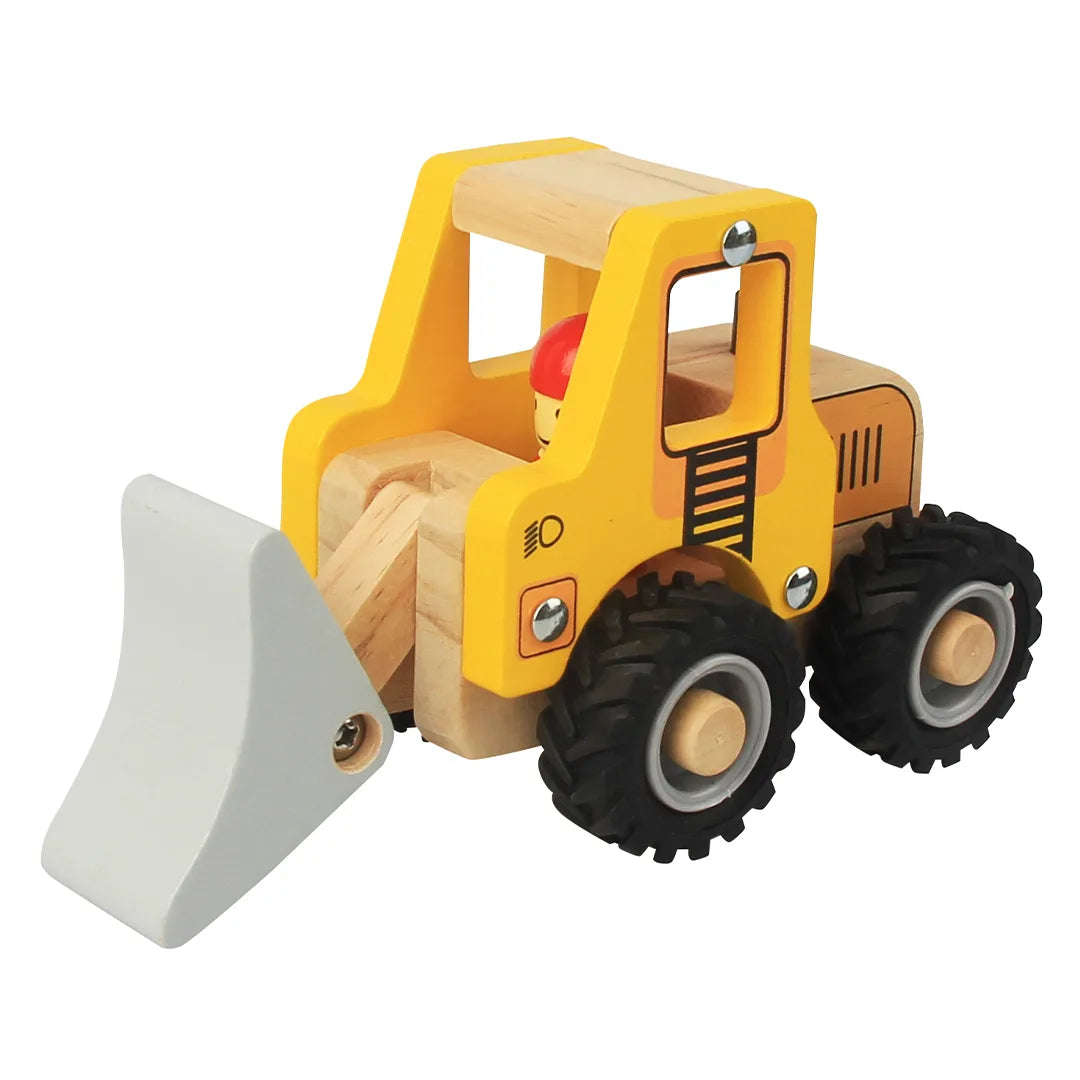 Jouet - Camion bulldozer en bois jaune