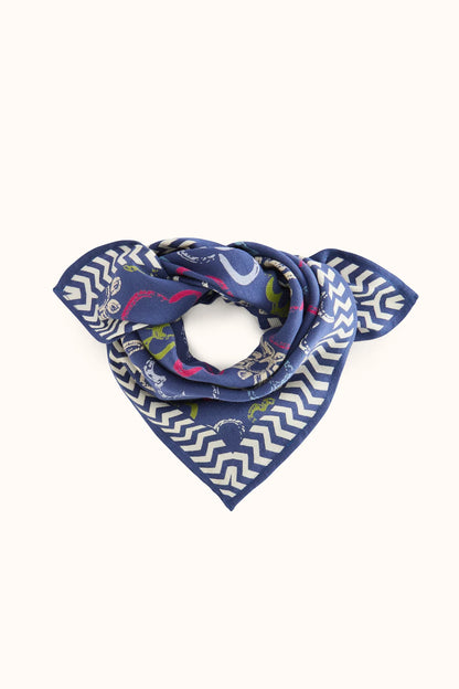 Petit foulard manika - Ardoise indigo