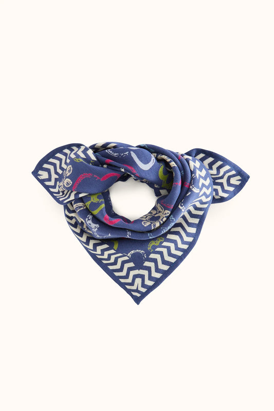 Petit foulard manika - Ardoise indigo