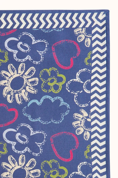 Petit foulard manika - Ardoise indigo