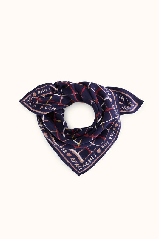 Petit foulard manika - Cahier indigo