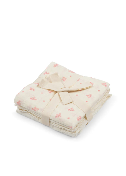3 langes 65x65 - Fleurs rose