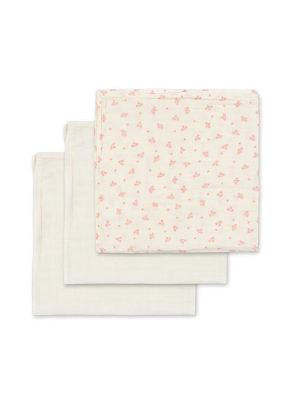 3 langes 65x65 - Fleurs rose