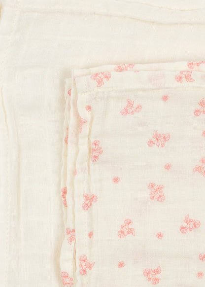 3 langes 65x65 - Fleurs rose