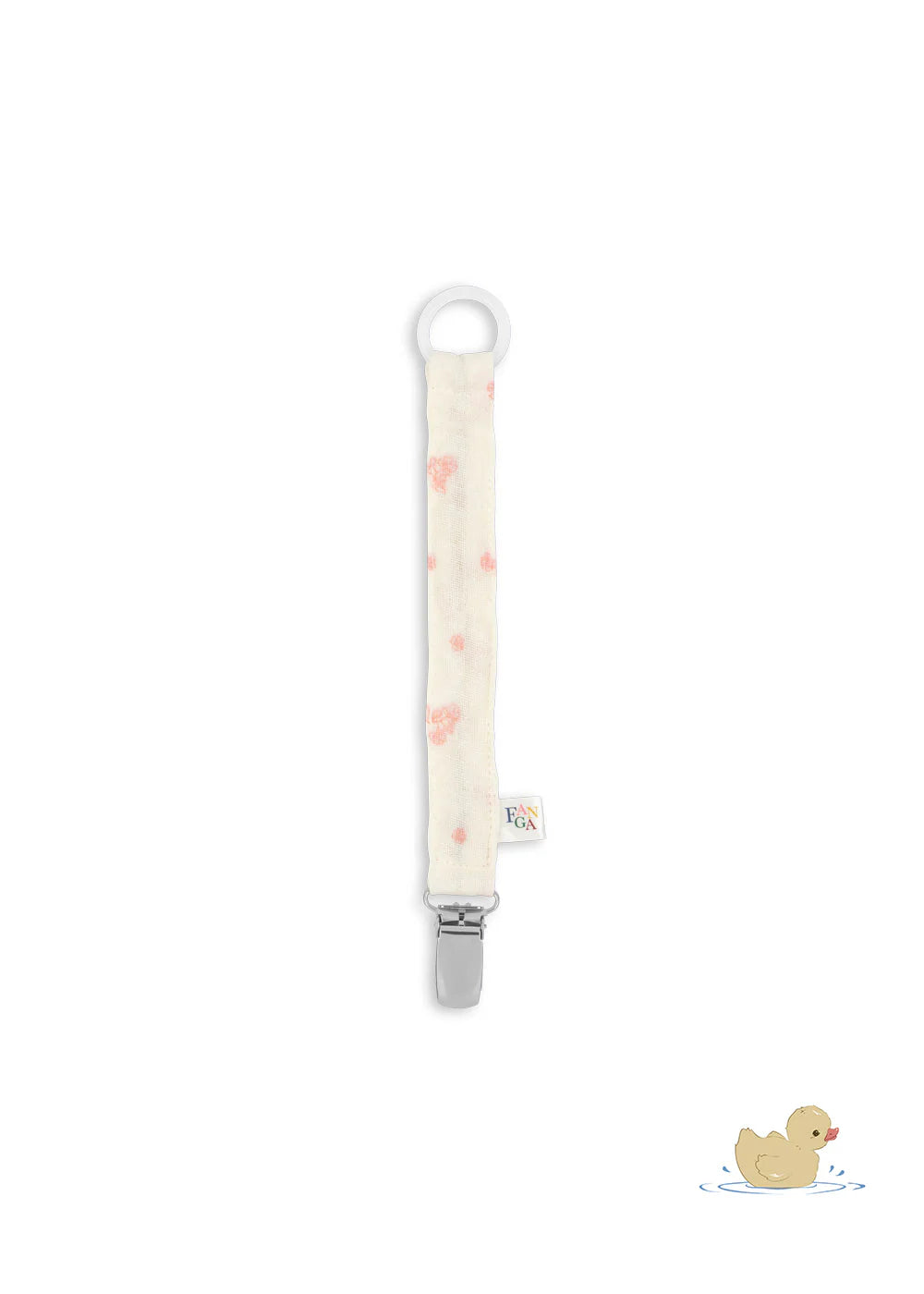 Attache tétine - Fleurs roses