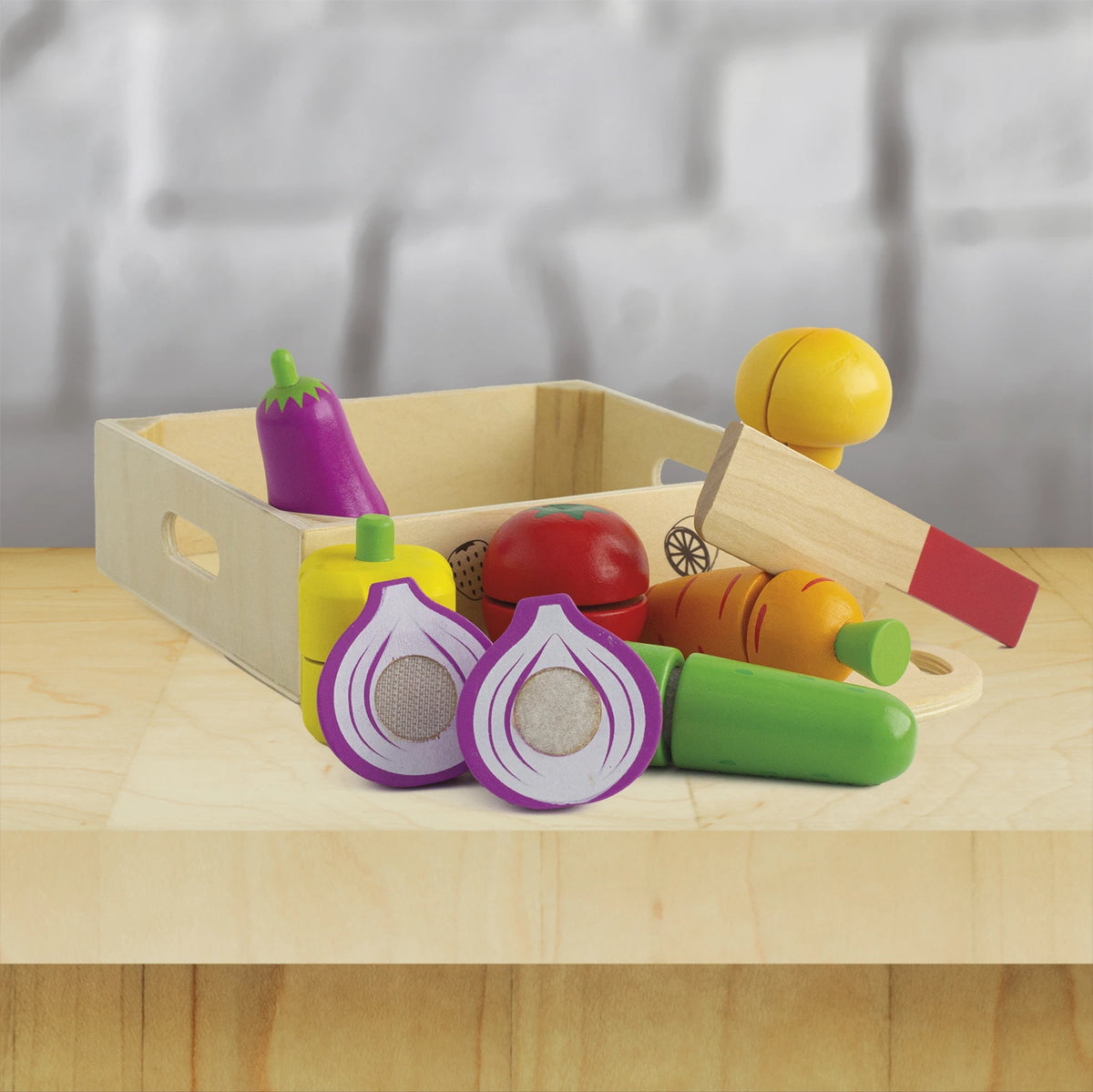 Légumes à découper en bois
