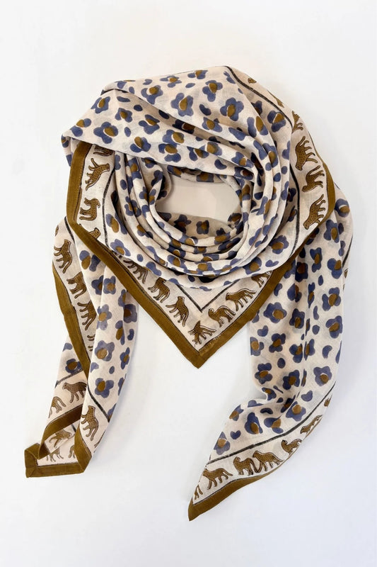 Grand foulard DUPATTA - Leopard macadamia
