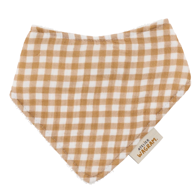 Bavoir bandana - Vichy camel