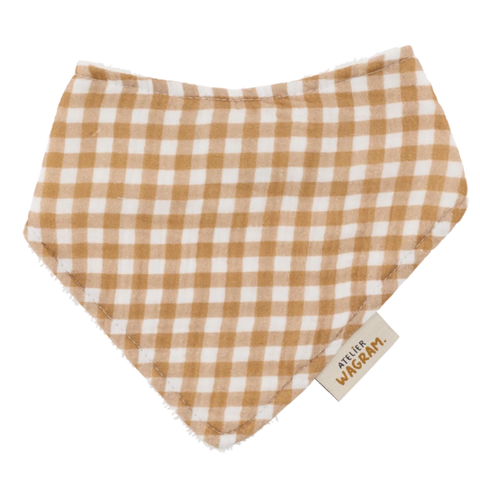 Bavoir bandana - Vichy camel