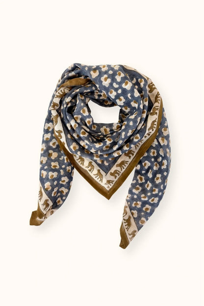 Grand foulard DUPATTA - Leopard meteorite