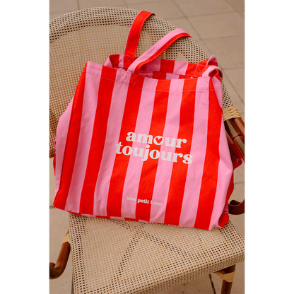 Cabas - Rayure rouge amour toujours