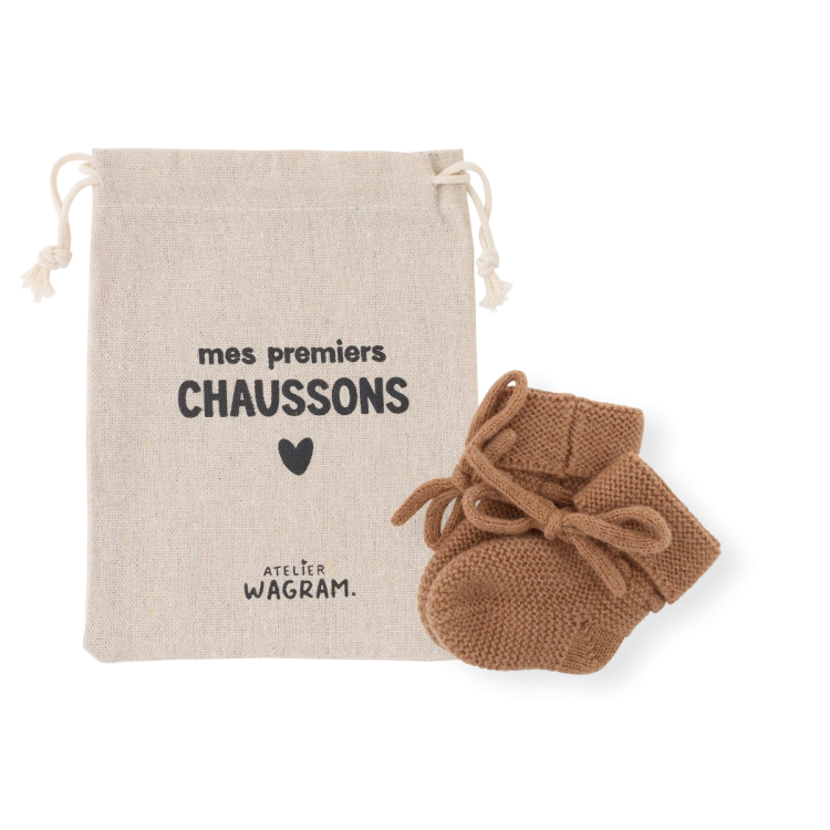 Chaussons tricotés - Caramel