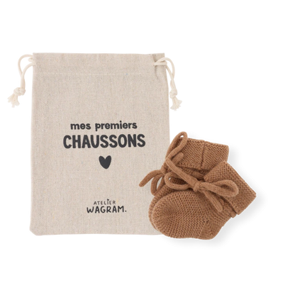 Chaussons tricotés - Caramel