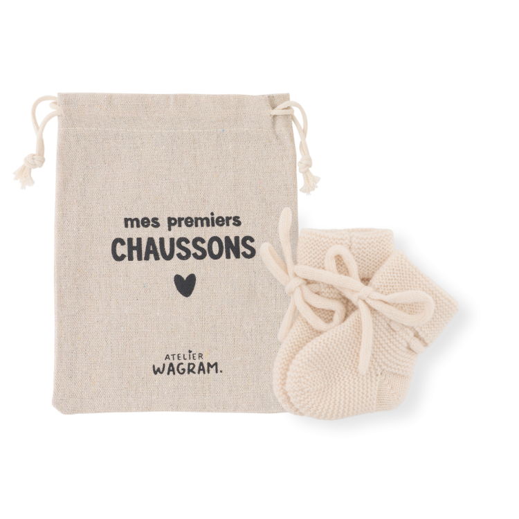 Chaussons tricotés - Crème